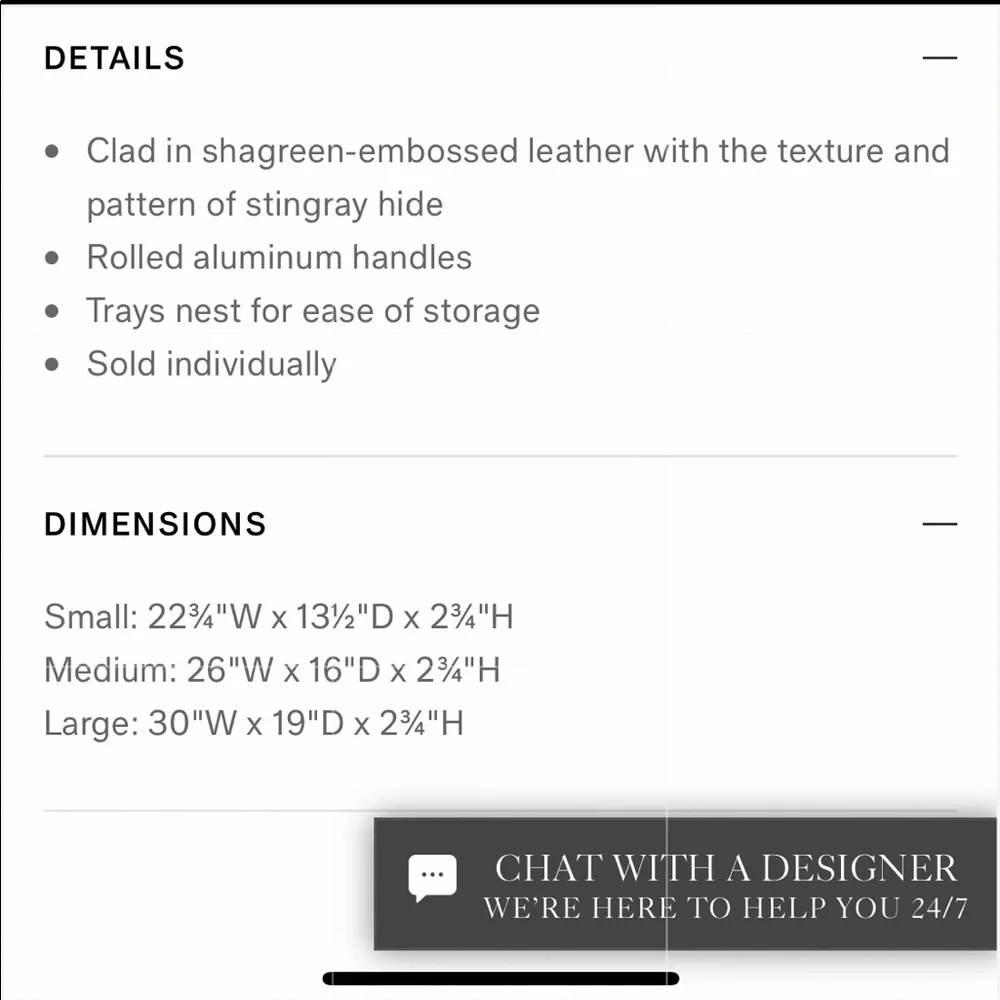 Restoration Hardware Shagreen Tray